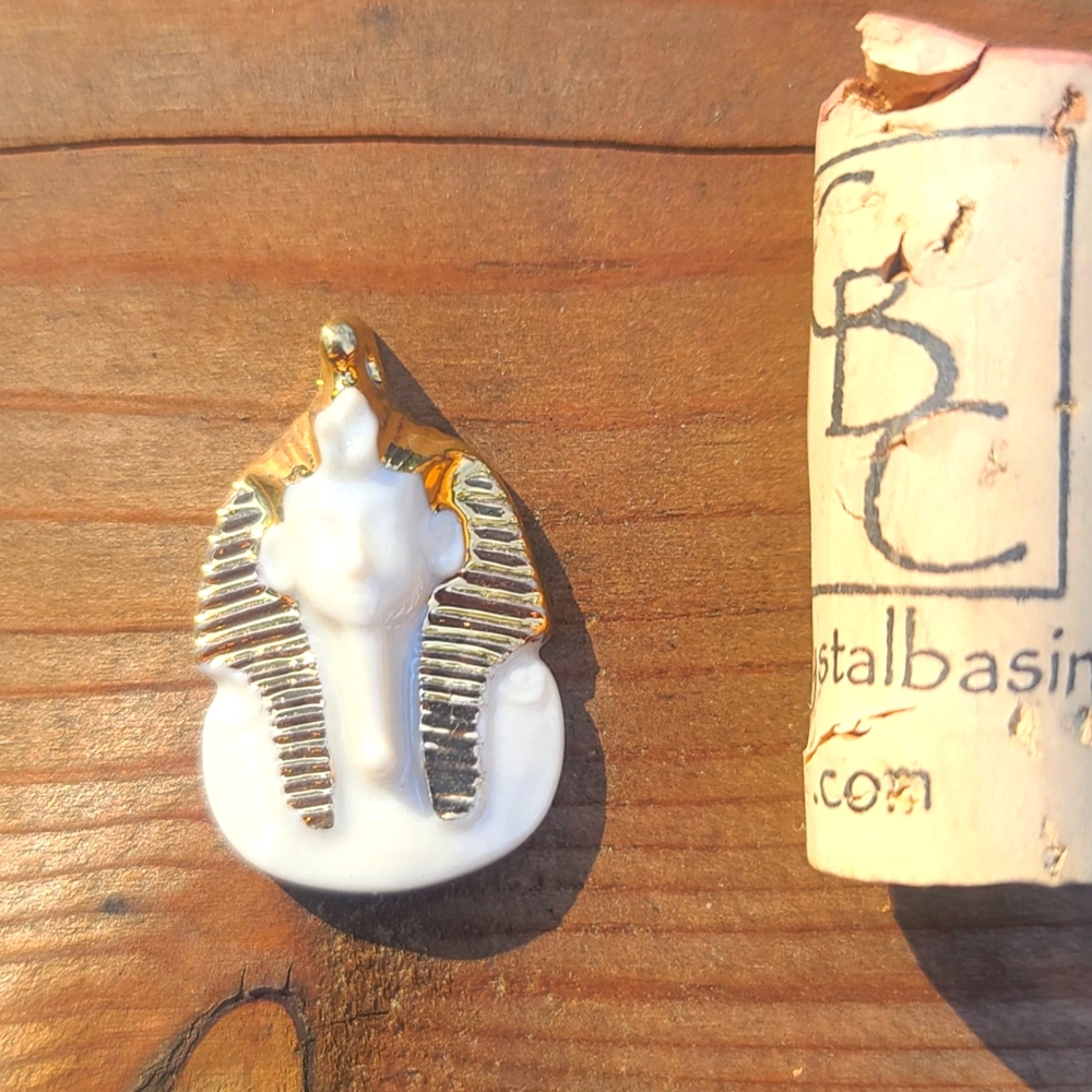 Gold plated Tut bust porcelain pendants